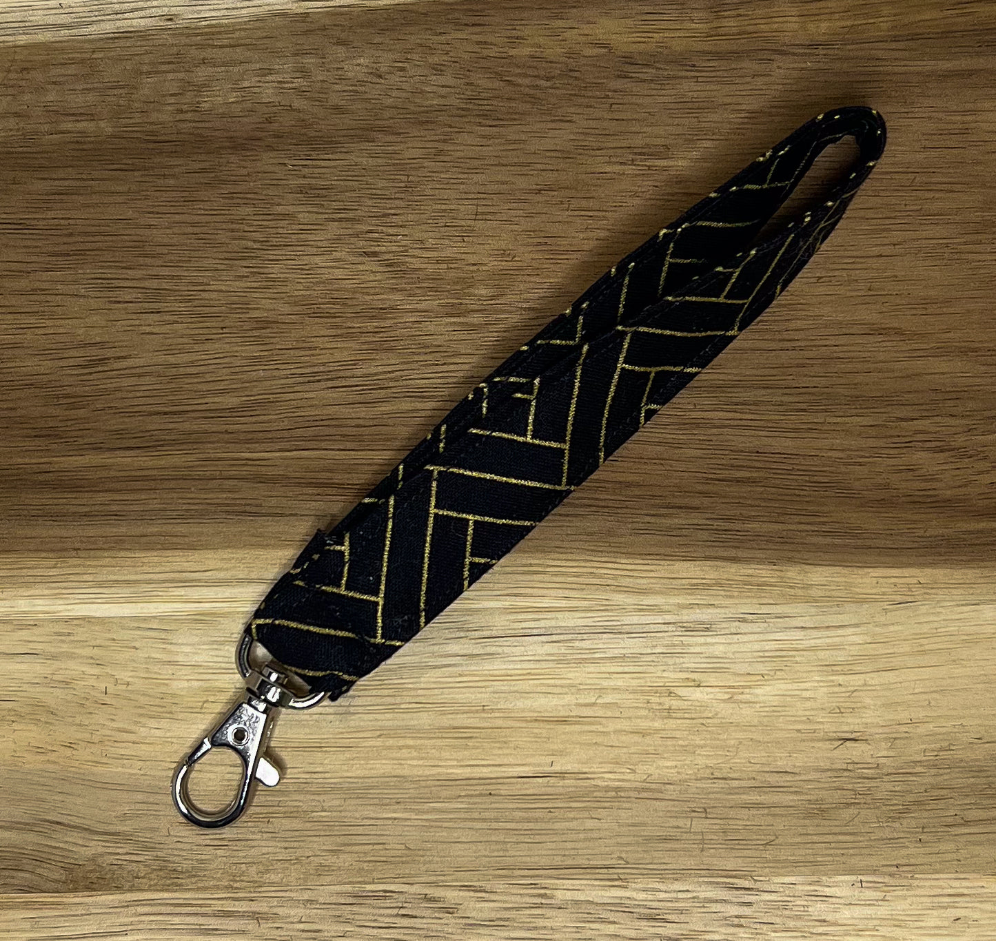 Black & Gold Herringbone
