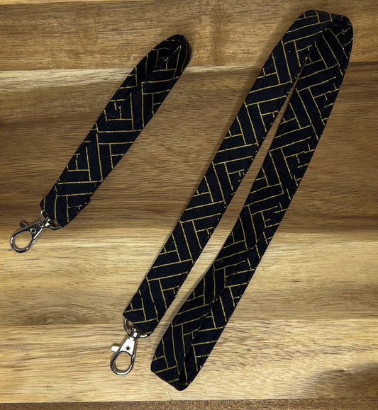 Black & Gold Herringbone